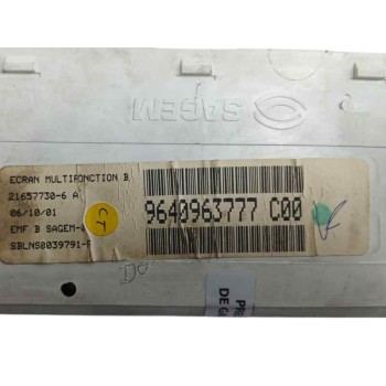 Recambio de pantalla multifuncion para peugeot 307 (s1) 2.0 hdi cat referencia OEM IAM 9640963777  