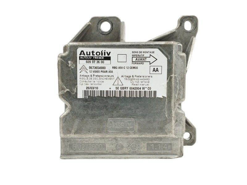 Recambio de centralita airbag para citroën c3 picasso 1.6 16v hdi referencia OEM IAM 9673654980 609973600 Recambio de centralita airbag para citroën c3 picasso 1.6 16v hdi referencia OEM IAM 9673654980 609973600