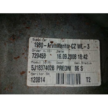 Recambio de elevalunas delantero derecho para skoda fabia (5j2 ) young referencia OEM IAM FUNDA 5J4837462 