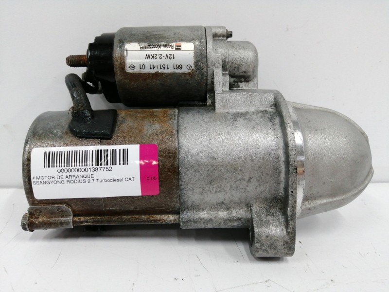 Recambio de motor arranque para ssangyong rodius 2.7 turbodiesel cat referencia OEM IAM   