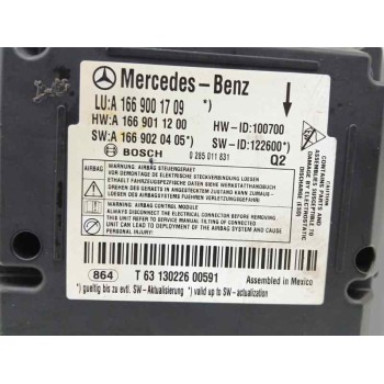 Recambio de centralita airbag para mercedes-benz clase m (w166) 2.1 cdi cat referencia OEM IAM A1669001709 0285011831 