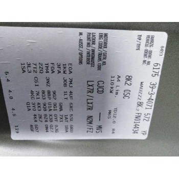 audi a4 ber. (b8) del año 2015