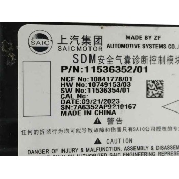 Recambio de centralita airbag para mg zs zs suv (azs1) 1.5 vti referencia OEM IAM   