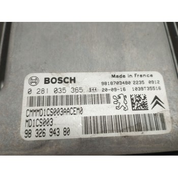 Recambio de centralita motor uce para peugeot 301 1.6 vti 115 cambio manual 5 velocidades referencia OEM IAM 9832694380  