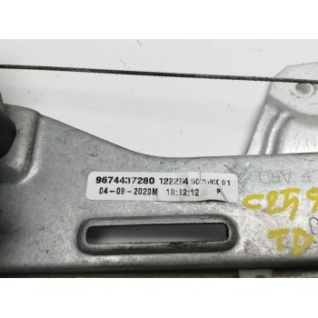 Recambio de elevalunas trasero derecho para peugeot 301 1.6 vti 115 cambio manual 5 velocidades referencia OEM IAM 9674437280  