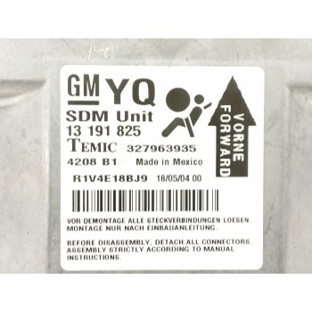 Recambio de centralita airbag para opel astra h berlina 1.6 16v referencia OEM IAM 13191825  