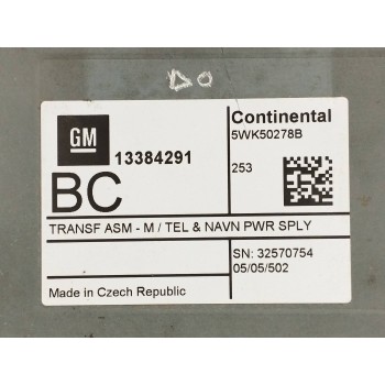 Recambio de modulo electronico para opel insignia berlina 2.0 cdti cat referencia OEM IAM 13384291 CENTRALITA NAVEGACION 5WK5027