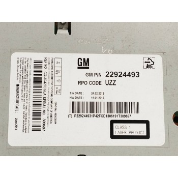 Recambio de sistema audio / radio cd para opel insignia berlina 2.0 cdti cat referencia OEM IAM 22924493  