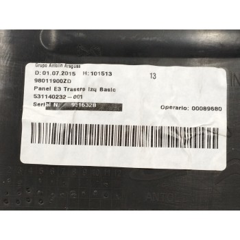 Recambio de guarnecido puerta trasera izquierda para citroën c4 cactus 1.2 12v vti referencia OEM IAM 98011900ZD NEGRO 