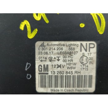 Recambio de faro derecho para opel zafira / zafira family b (a05) 1.9 cdti (m75) referencia OEM IAM 13260845 0301214206 