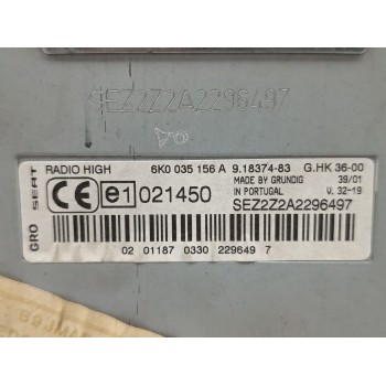 Recambio de sistema audio / radio cd para seat ibiza ii (6k1) 1.9 sdi referencia OEM IAM 6K0035156A  