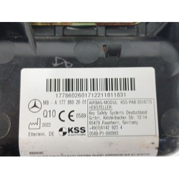 Recambio de airbag delantero derecho para mercedes-benz clase a (w177) a 200 d (177.012) referencia OEM IAM A1778602601  