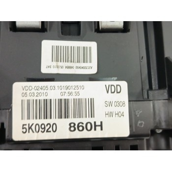 Recambio de cuadro instrumentos para volkswagen golf vi (5k1) 1.4 tsi referencia OEM IAM 5K0920860H  