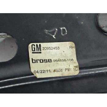 Recambio de elevalunas delantero derecho para opel insignia a (g09) 2.0 cdti (68) referencia OEM IAM 20952453 20951582RH 
