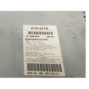 Recambio de sistema audio / radio cd para mitsubishi outlander (cw0) 2.0 di-d cat referencia OEM IAM 8701A215 DY6MW7U59 