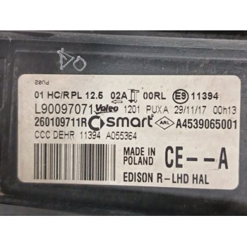 Recambio de faro derecho para smart forfour hatchback (453) electric drive / eq (453.091) referencia OEM IAM 260109711R SIN MODU