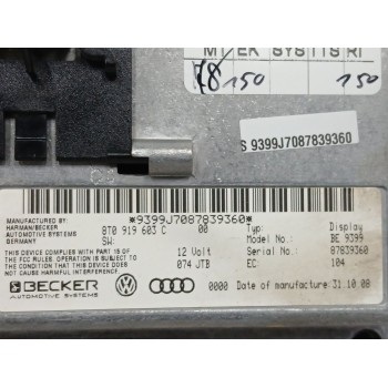 Recambio de pantalla multifuncion para audi a4 b8 (8k2) 2.0 tdi referencia OEM IAM 8T0919603C  