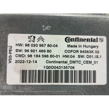 Recambio de centralita start / stop para citroën jumpy iii furgoneta (v_) 2.0 bluehdi 145 referencia OEM IAM 9802096780 96921469