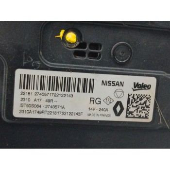 Recambio de alternador para nissan qashqai iii (j12) 1.3 dig-t a las 4 ruedas referencia OEM IAM 2310A1749R  2740571A