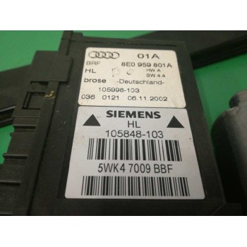 Recambio de elevalunas trasero izquierdo para audi a4 berlina (8e) 1.9 tdi (96kw) referencia OEM IAM FUNDA 8E0959801A 
