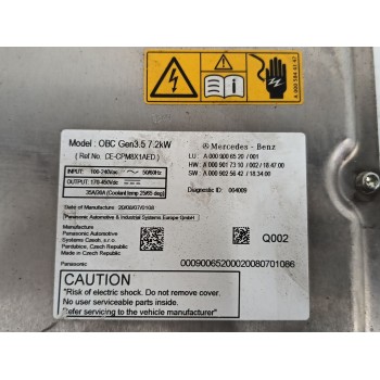 Recambio de inverter / converter para mercedes-benz cla (c118) cla 250 e (118.386) referencia OEM IAM A0009006520 A0009017310 A0