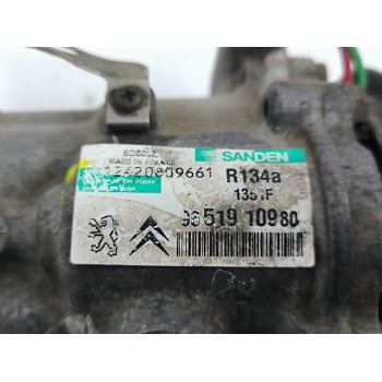 Recambio de compresor aire acondicionado para peugeot 207 1.6 16v hdi referencia OEM IAM 9651910980  