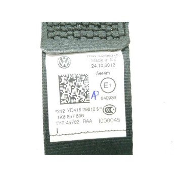 Recambio de cinturon seguridad trasero derecho para volkswagen scirocco (137) 2.0 tdi referencia OEM IAM 10K8857806 34036316 