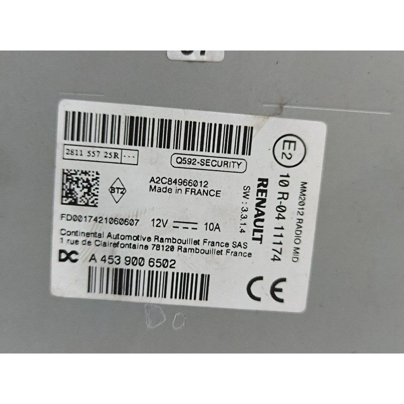 SISTEMA AUDIO / RADIO CD A2C84966012