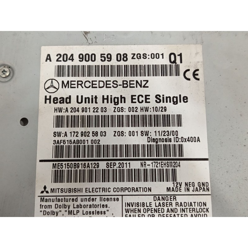 SISTEMA NAVEGACION GPS A2049012203 A1729025803