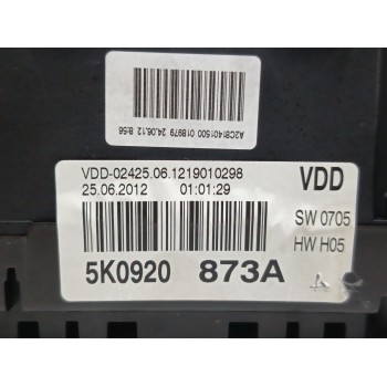 Recambio de cuadro instrumentos para volkswagen golf vi (5k1) 2.0 tdi referencia OEM IAM 1K0035186AN  
