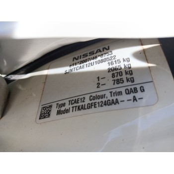 nissan note (e12) del año 2015