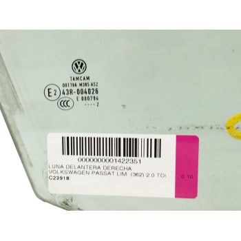 Recambio de luna delantera derecha para volkswagen passat lim. (362) 2.0 tdi referencia OEM IAM   