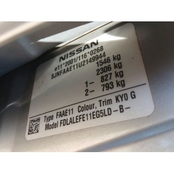 nissan note (e11, ne11) del año 2012
