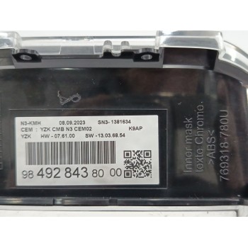 Recambio de cuadro instrumentos para peugeot rifter 1.5 bluehdi 100 referencia OEM IAM 9849284380  