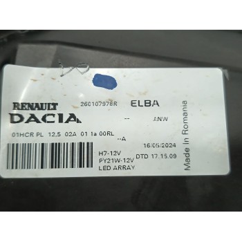 Recambio de faro derecho para dacia jogger (rk_) 1.0 tce 90 eco-g referencia OEM IAM 260107978R  
