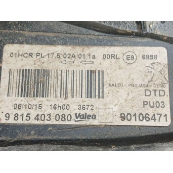 Recambio de faro derecho para peugeot 2008 i (cu_) 1.2 thp 110 / puretech 110 referencia OEM IAM   