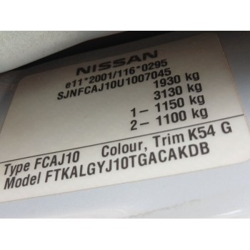 nissan qashqai i (j10, nj10) del año 2007