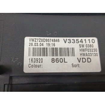 Recambio de cuadro instrumentos para volkswagen golf v (1k1) 2.0 tdi 16v referencia OEM IAM 1K0920860L  