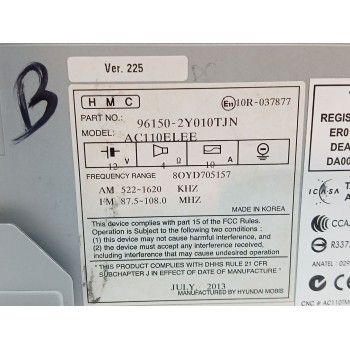 Recambio de sistema audio / radio cd para hyundai ix35 (lm, el, elh) 1.7 crdi referencia OEM IAM 961502Y010TJN  