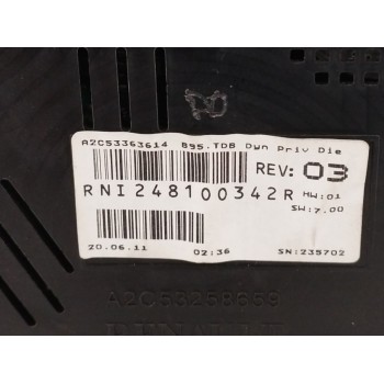 Recambio de cuadro instrumentos para renault megane iii coupe dynamique referencia OEM IAM 248100342R A2C53363614 