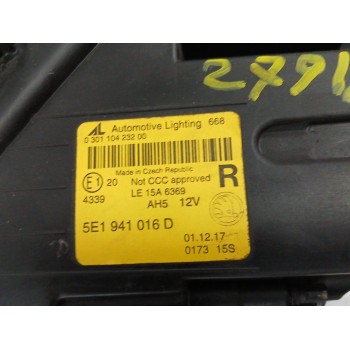 Recambio de faro derecho para skoda octavia iii combi (5e5, 5e6) 2.0 tdi referencia OEM IAM 5E1941016D 030110423200 