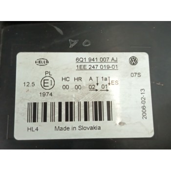 Recambio de faro izquierdo para volkswagen polo iv (9n_, 9a_) 1.4 tdi referencia OEM IAM 6Q1941007AJ  