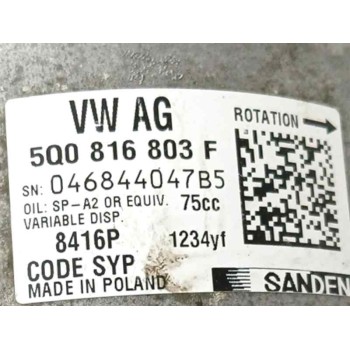 Recambio de compresor aire acondicionado para seat ibiza (kj1) 1.0 tsi referencia OEM IAM 5Q0816803F  
