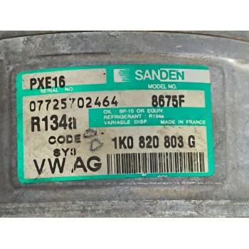 Recambio de compresor aire acondicionado para volkswagen golf v (1k1) 2.0 tdi 16v referencia OEM IAM 1K0820803G  