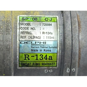 Recambio de compresor aire acondicionado para chevrolet matiz (m200, m250) 0.8 referencia OEM IAM 96406677  