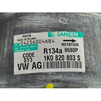 Recambio de compresor aire acondicionado para volkswagen touran (1t1, 1t2) 1.9 tdi referencia OEM IAM 1K0820803S  