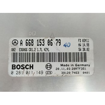 Recambio de centralita motor uce para mercedes-benz vaneo (414) 1.7 cdi (414.700) referencia OEM IAM A6681530679 0281011149 