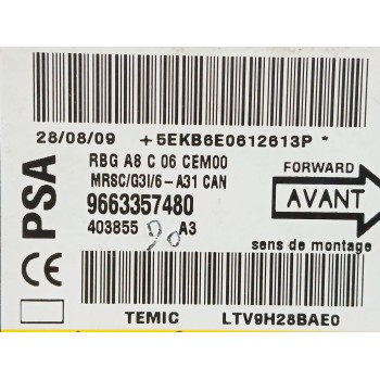 Recambio de centralita airbag para citroën c3 i (fc_, fn_) 1.4 hdi referencia OEM IAM 9663357480  