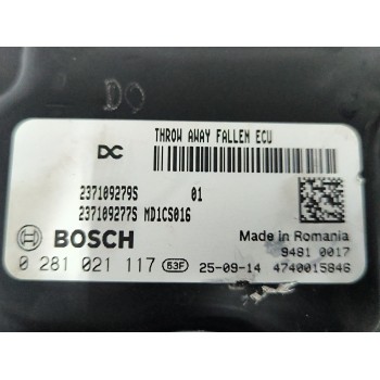 Recambio de centralita motor uce para renault clio v (b7_) 1.5 blue dci 100 (b7ad) referencia OEM IAM 237109279S 0281021117 4740