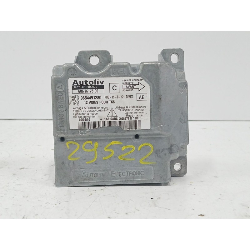 Recambio de centralita airbag para peugeot 307 cc (3b) 2.0 hdi 135 referencia OEM IAM 9654491280 606877500 